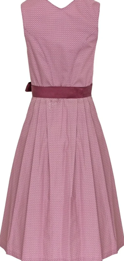 Bergweiss Trachten Damen Dirndl Salloa - Bordeauxrot / Weiss 65cm