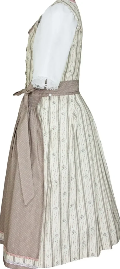 Bergweiss Trachten Kinder Dirndl Dorisa - Creme / Taupe / Rosa