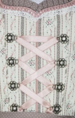 Bergweiss Trachten Kinder Dirndl Dorisa - Creme / Taupe / Rosa