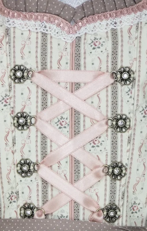 Bergweiss Trachten Kinder Dirndl Dorisa - Creme / Taupe / Rosa