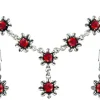 Blumen Collier mit Ohrhängern - Rot