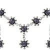 Blumen Collier mit Ohrhängern - Lila