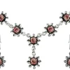 Blumen Collier mit Ohrhängern - Rosa