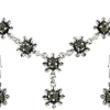 Blumen Collier mit Ohrhängern - Black Diamond