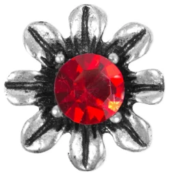 Blumen Collier mit Ohrhängern - Rot