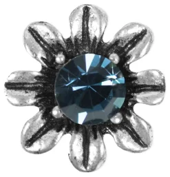 Blumen Collier mit Ohrhängern - Ozeanblau