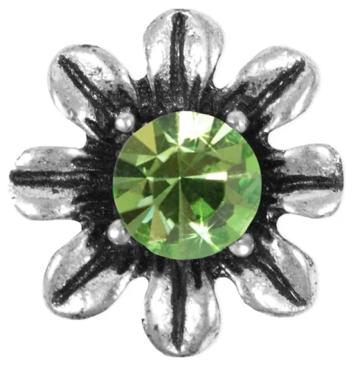 Blumen Collier mit Ohrhängern - Hellgrün