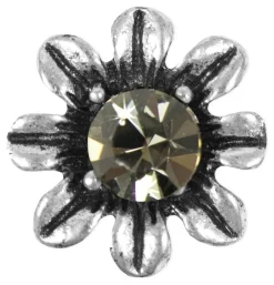 Blumen Collier mit Ohrhängern - Black Diamond