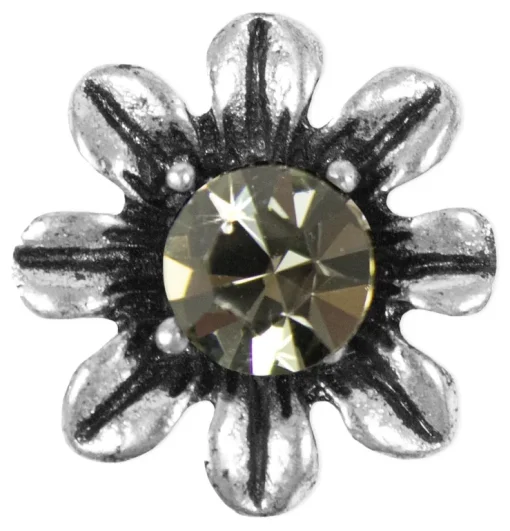 Blumen Collier mit Ohrhängern - Black Diamond