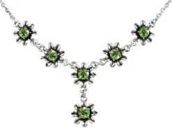 Blumen Collier mit Ohrhängern - Hellgrün