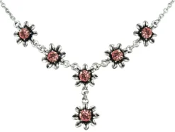 Blumen Collier mit Ohrhängern - Rosa
