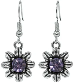 Blumen Collier mit Ohrhängern - Lila