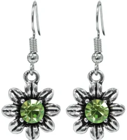 Blumen Collier mit Ohrhängern - Hellgrün