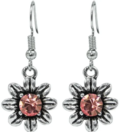 Blumen Collier mit Ohrhängern - Rosa