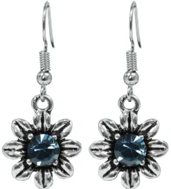 Blumen Collier mit Ohrhängern - Ozeanblau