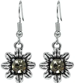 Blumen Collier mit Ohrhängern - Black Diamond