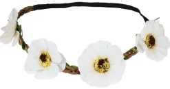 Blumen Haarband mit Anemonen - Creme Weiß