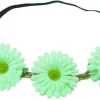 Blumen Haarband mit Margeriten - Hellgrün