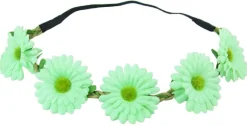 Blumen Haarband mit Margeriten - Hellgrün