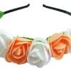Blumen Haarreif mit Rosen Apricot Weiß