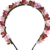 Blumen Haarreif "Elfe" - Schmaler Blütenkranz | Rosa Rot