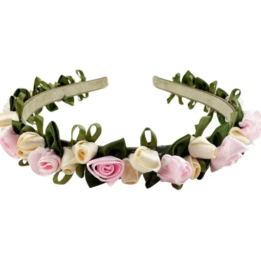 Blumen Haarreif "Rosalie" mit Rosenblüten | Rosa Creme