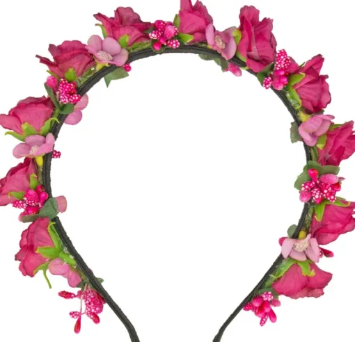 Blumen Haarreif "Sabia" mit Rosen und Blüten | Pink
