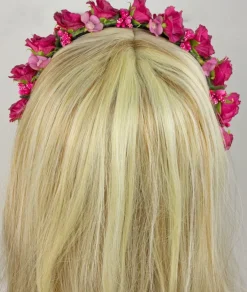 Blumen Haarreif "Sabia" mit Rosen und Blüten | Pink