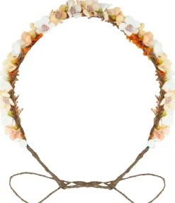 Blumenkranz Elfe zum Binden - Weiß / Apricot