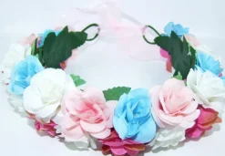 Blumenkranz zum binden mit Rosen - Bunt