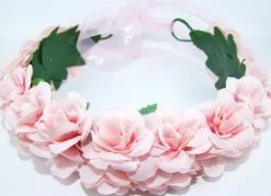 Blumenkranz zum binden mit Rosen - Rosa