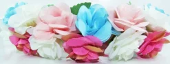 Blumenkranz zum binden mit Rosen - Bunt