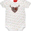 BONDI Baby Body "Blumenallover" 86439 | Mädchen Unterziehbody Weicher Jersey | Weiß