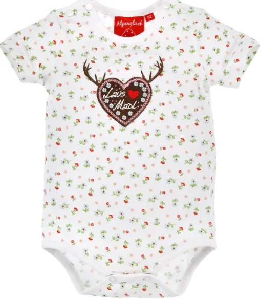 BONDI Baby Body "Blumenallover" 86439 | Mädchen Unterziehbody Weicher Jersey | Weiß