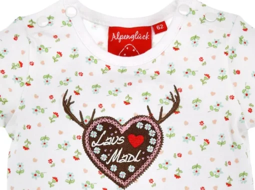 BONDI Baby Body "Blumenallover" 86439 | Mädchen Unterziehbody Weicher Jersey | Weiß