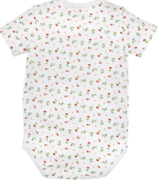 BONDI Baby Body "Blumenallover" 86439 | Mädchen Unterziehbody Weicher Jersey | Weiß