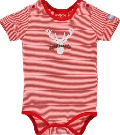 BONDI Baby Body Unterziehbody "Hirsch" 91379 | Rot / Weiß