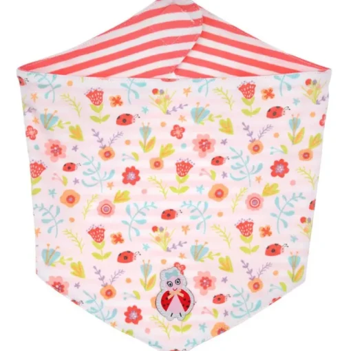 BONDI Baby Halstuch "Blümchen und Käfer" 93698 - Weiß / Bunt | Dreieckstuch