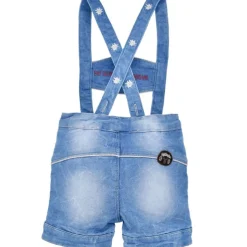 BONDI Baby Jungen Jeans Latzshort "Gipfelkraxler" 91533 | Blue denim