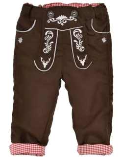 BONDI Baby Jungen Kunstlederhose - lang gefüttert 91586 | Braun