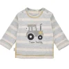 BONDI Baby Jungen Langarmshirt "Team Daddy" 94051 | Stripe Grey/Beige
