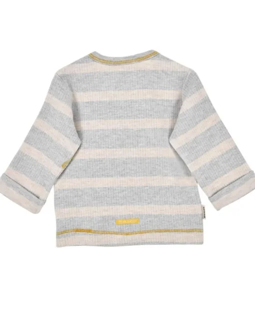 BONDI Baby Jungen Langarmshirt "Team Daddy" 94051 | Stripe Grey/Beige