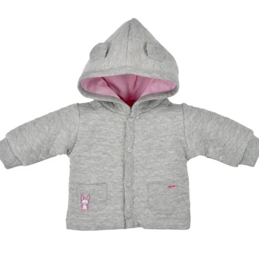 BONDI Baby Kapuzenjacke mit Herzallover | 93630 Grau