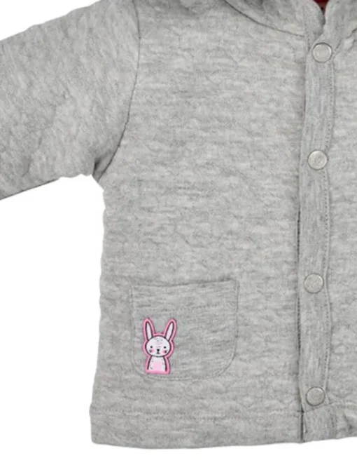 BONDI Baby Kapuzenjacke mit Herzallover | 93630 Grau