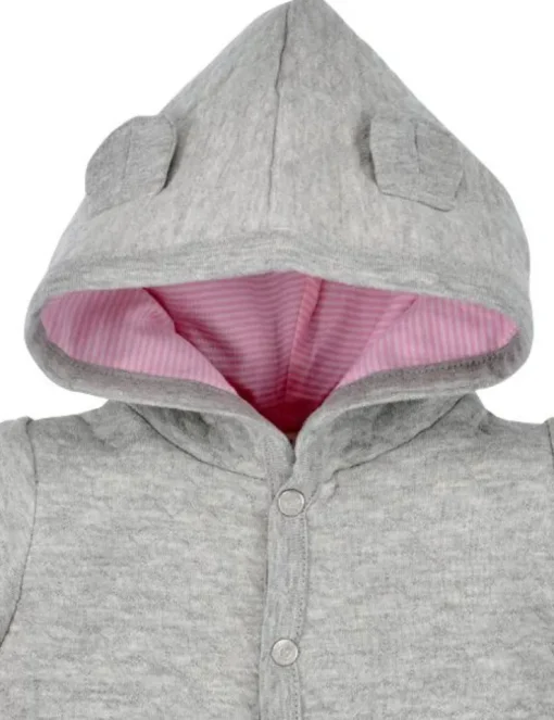 BONDI Baby Kapuzenjacke mit Herzallover | 93630 Grau
