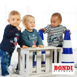 BONDI Baby Kinder Langarmshirt "Fire Dino" 91431 | Navy