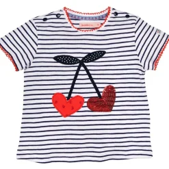 BONDI Baby Kinder T-Shirt "Cherry" 86590 - Weiß / Navy | Kurzarmshirt