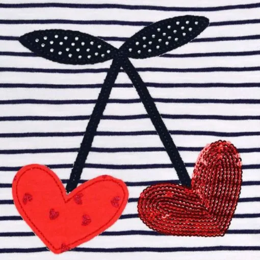 BONDI Baby Kinder T-Shirt "Cherry" 86590 - Weiß / Navy | Kurzarmshirt