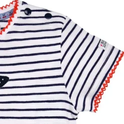 BONDI Baby Kinder T-Shirt "Cherry" 86590 - Weiß / Navy | Kurzarmshirt