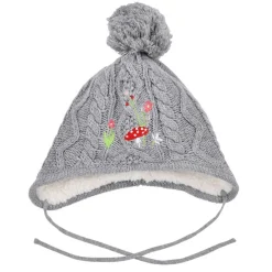 BONDI Baby Kleinkinder Strickmütze "Pilz" 86682 | Grey Melange